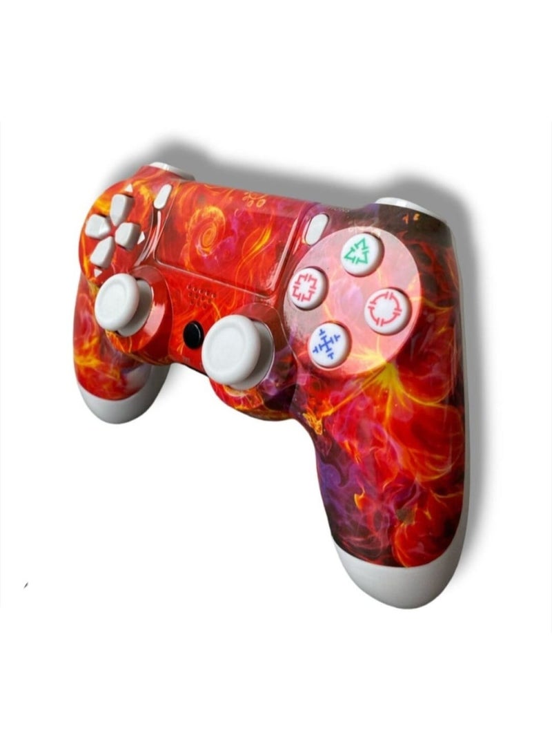 Wireless Controller for PS4 Gamepad Controller Compatible with PS4/PS4 Slim/PS4 Pro (Design fleur rouge) - Image 3